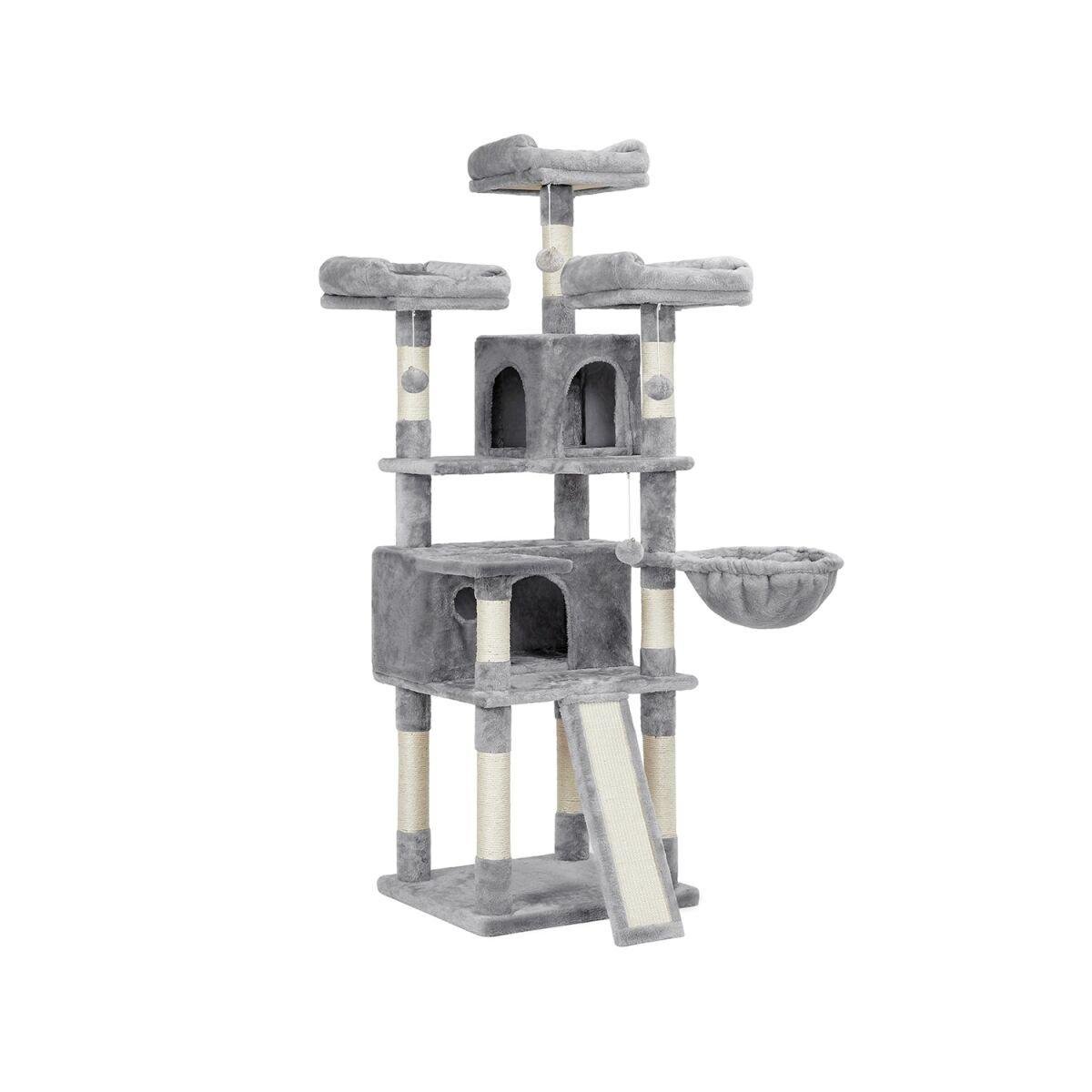 XXL Cat Tree, 168 cm Tall, Light Gray