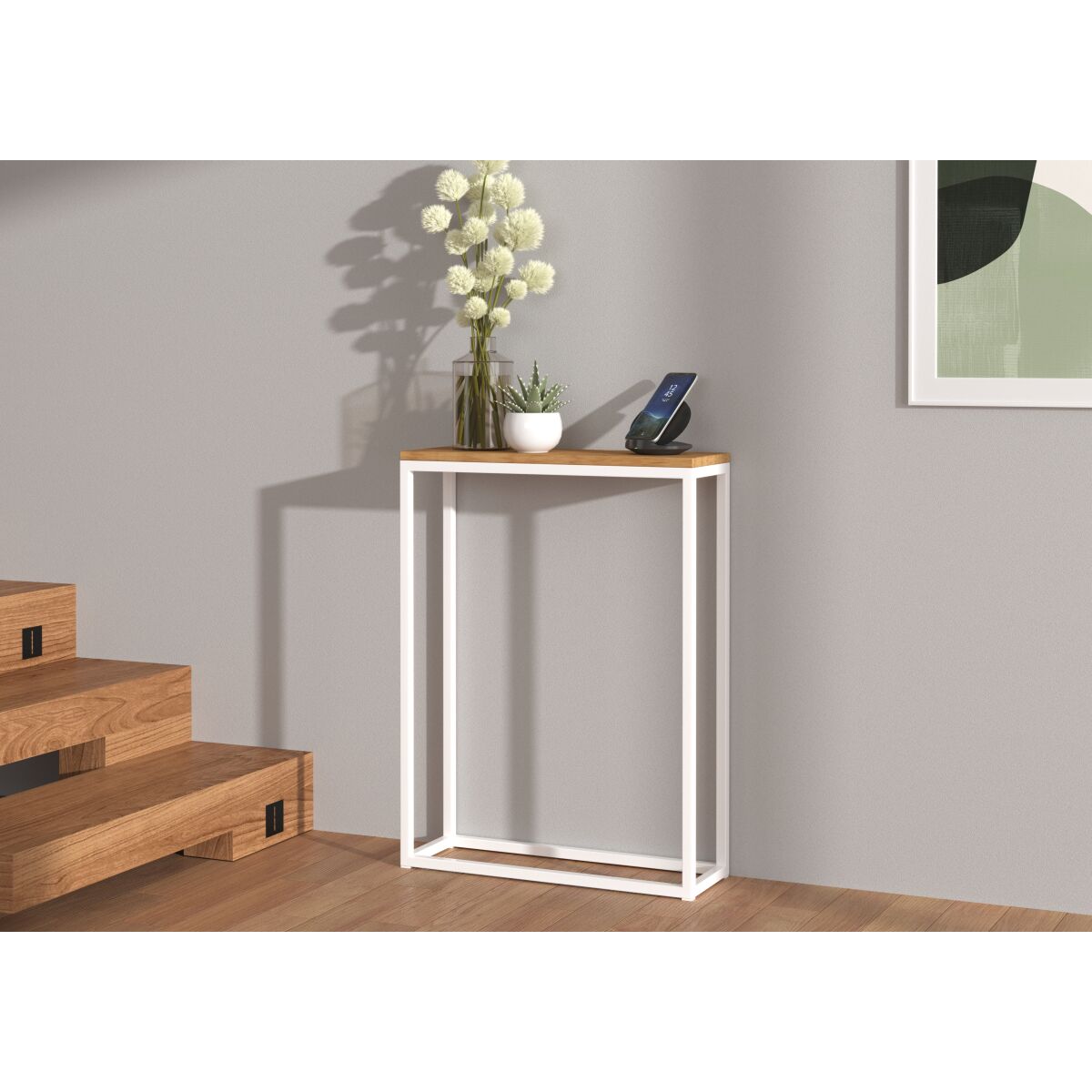 LUCAS konsoollaud modernse metallraamiga – White + Artisan