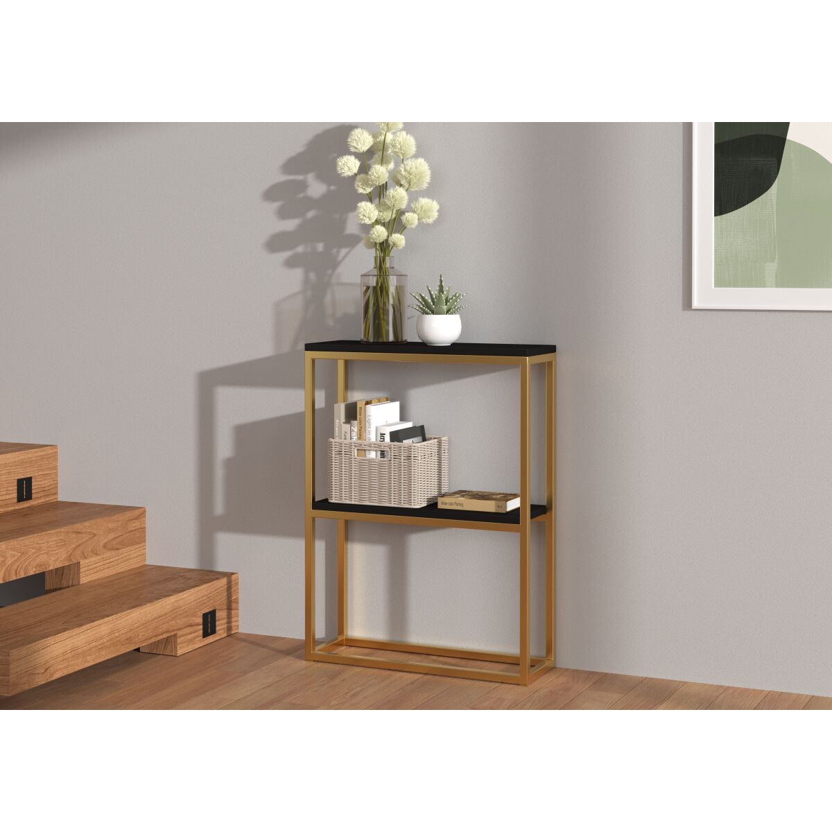 Moodne MASON Konsollaud Esikusse – Gold + Black