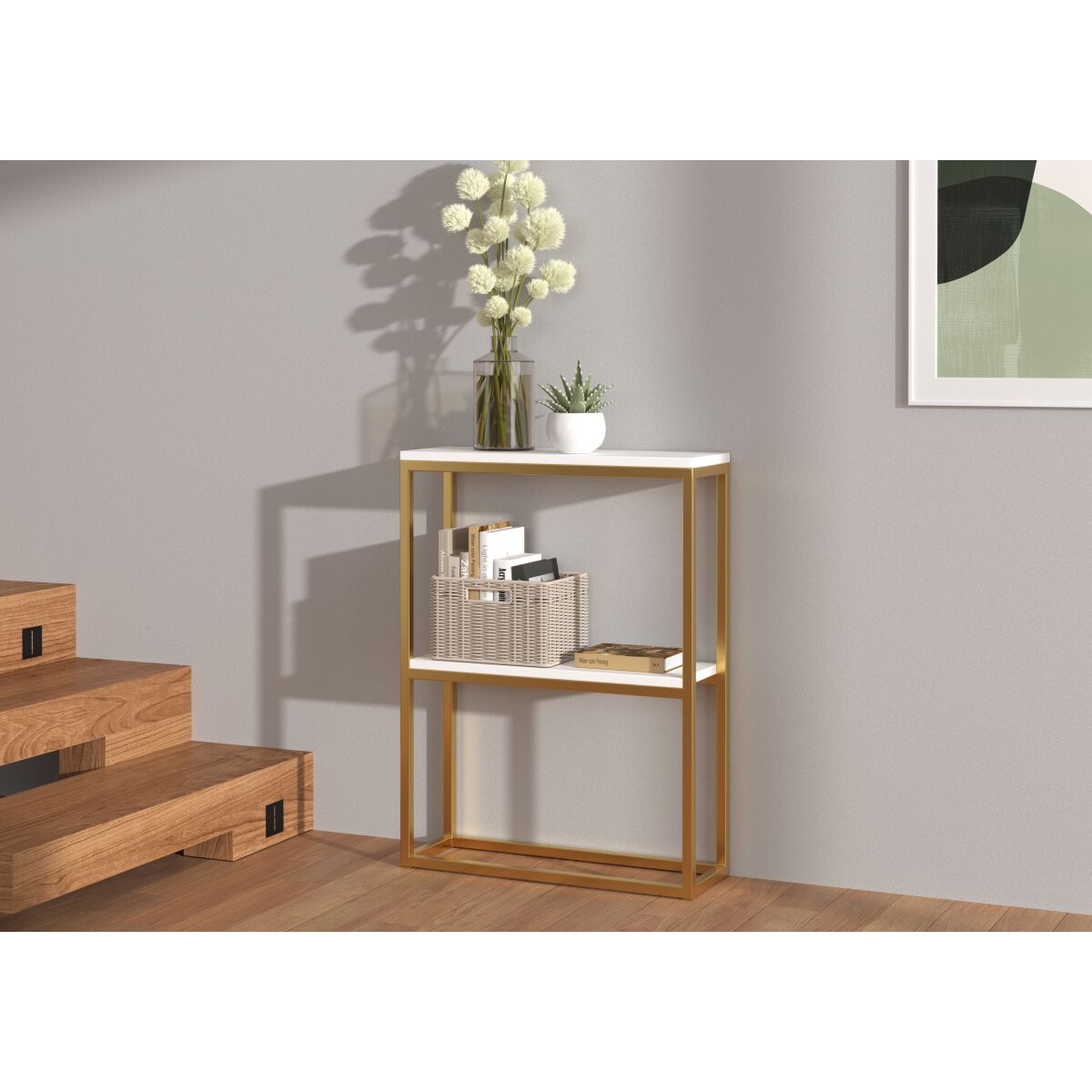 Moodne MASON Konsollaud Esikusse – Gold + White