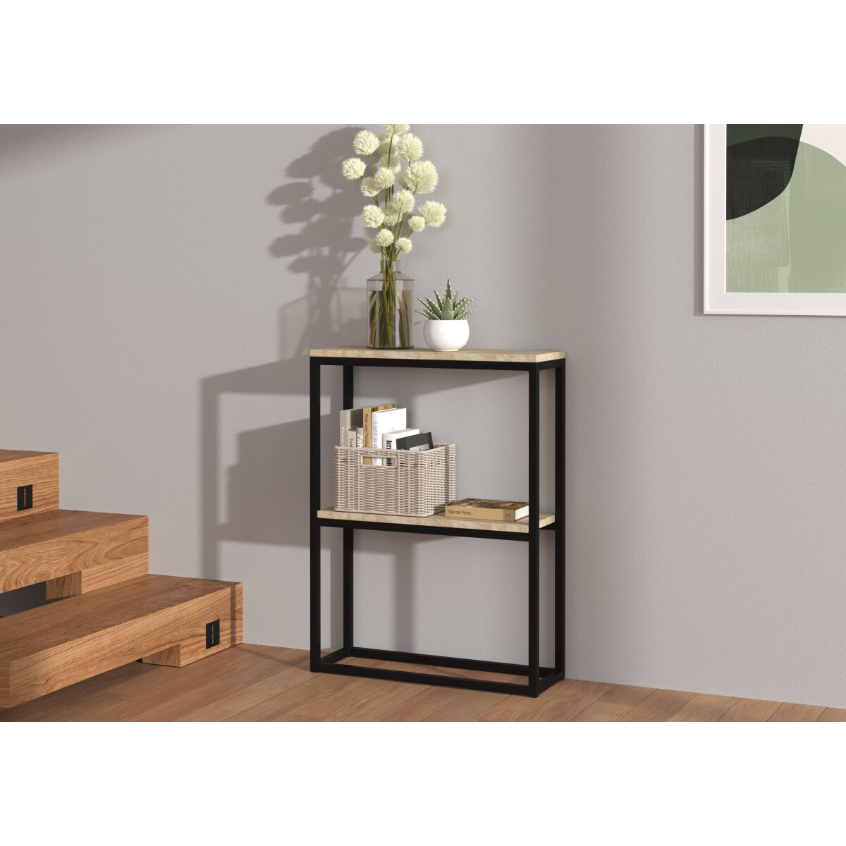 Moodne MASON Konsollaud Esikusse – Black + Sonoma