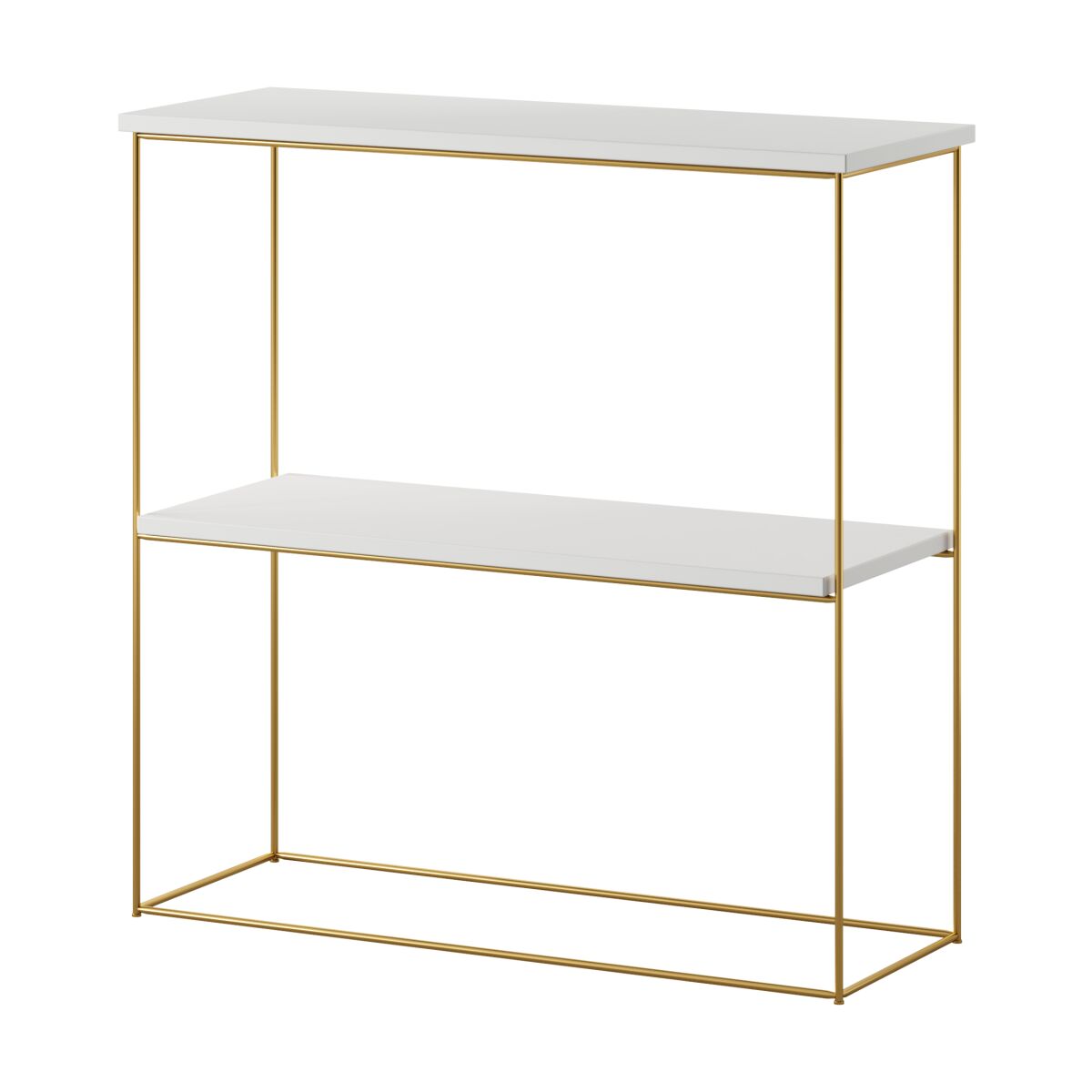Moodne konsoollaud Toni traatjalgadega – Gold + White