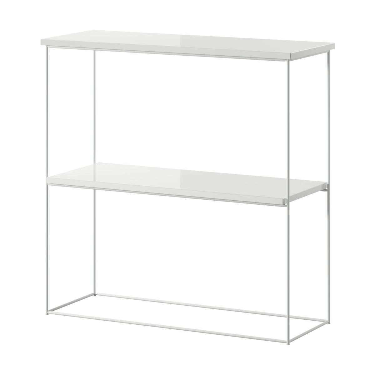 Moodne konsoollaud Toni traatjalgadega – White + White Shine