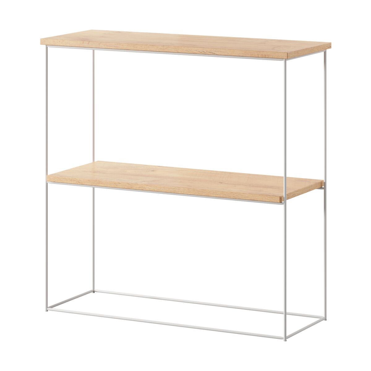 Moodne konsoollaud Toni traatjalgadega – White + Lancelot oak
