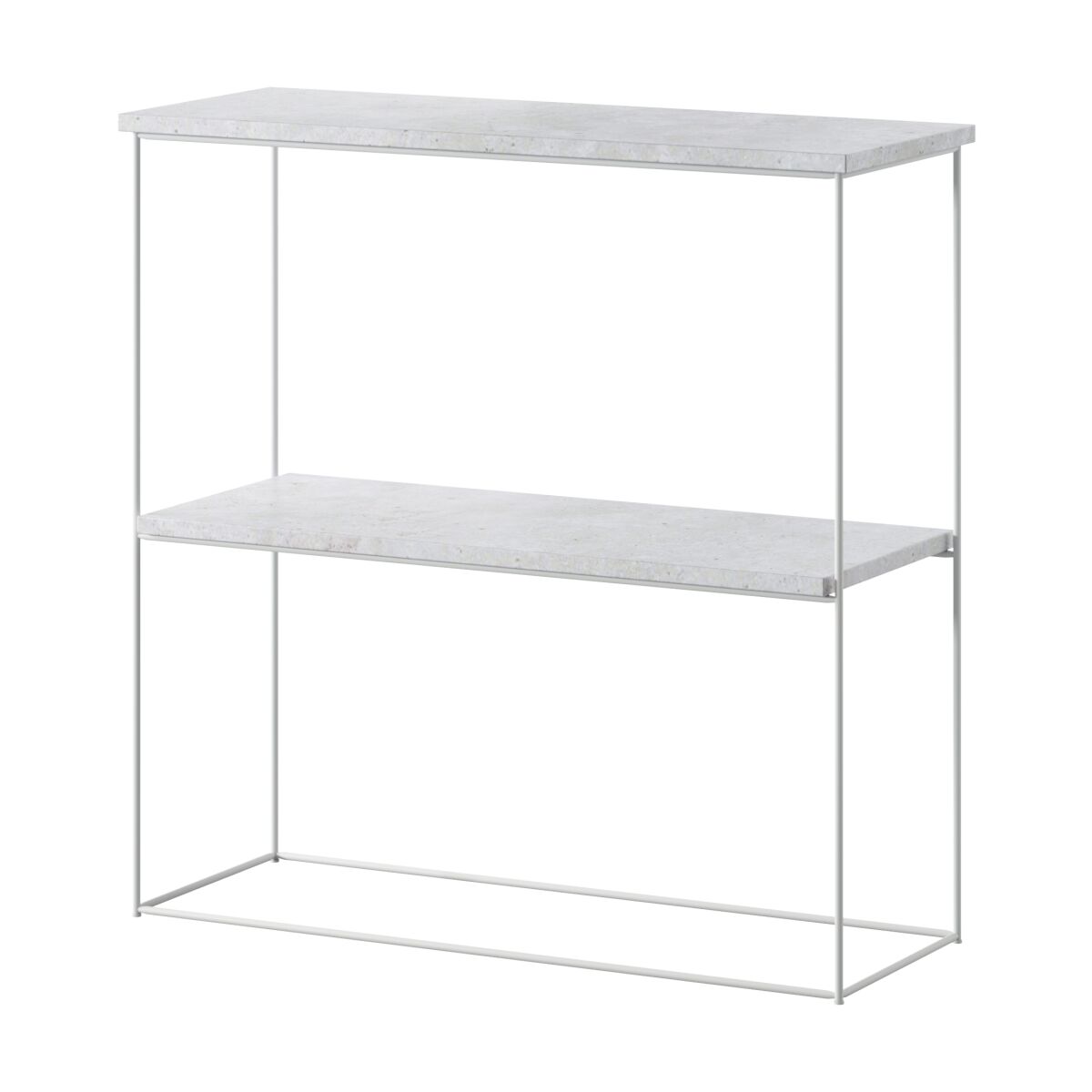 Moodne konsoollaud Toni traatjalgadega – White + Beton