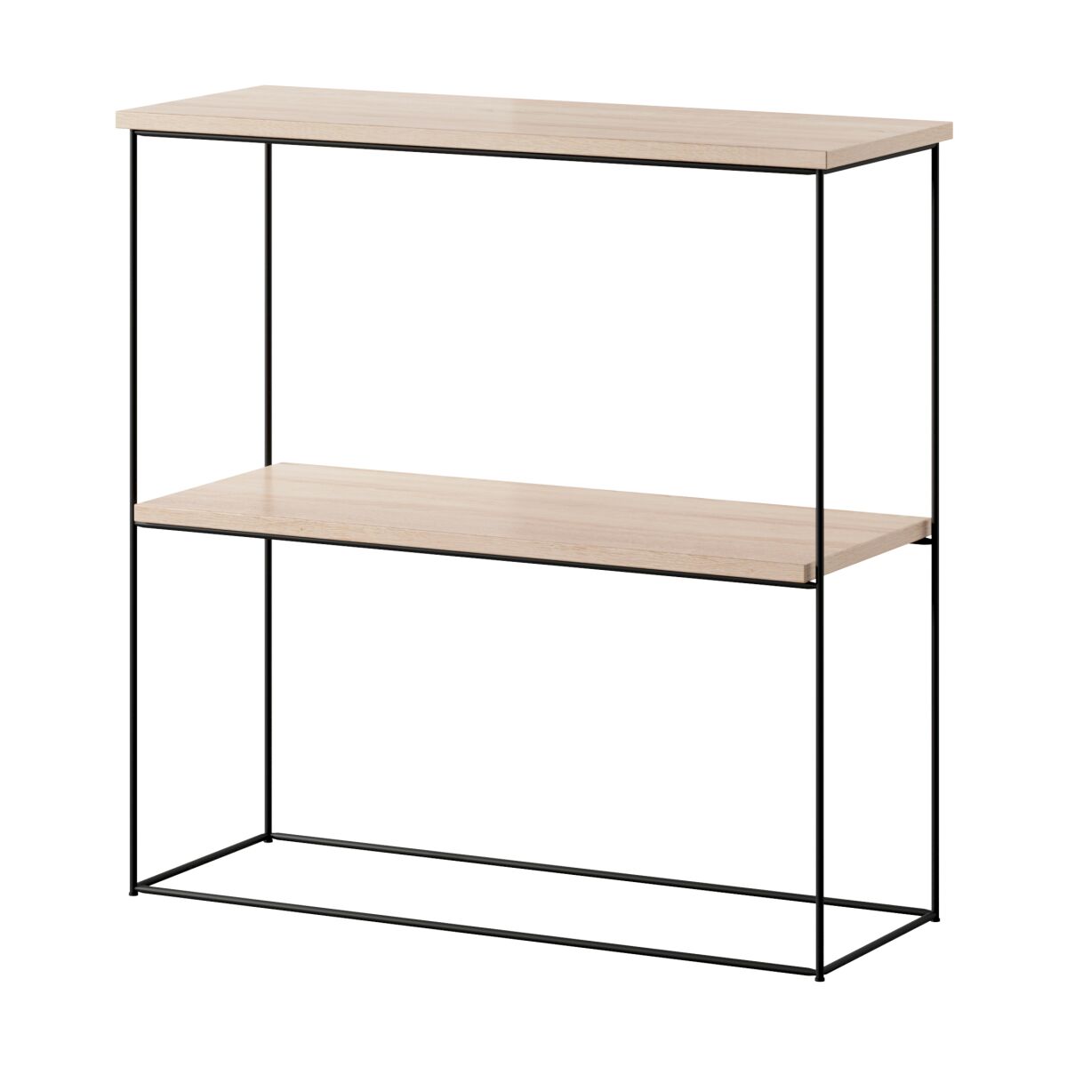 Moodne konsoollaud Toni traatjalgadega – Black + Sonoma