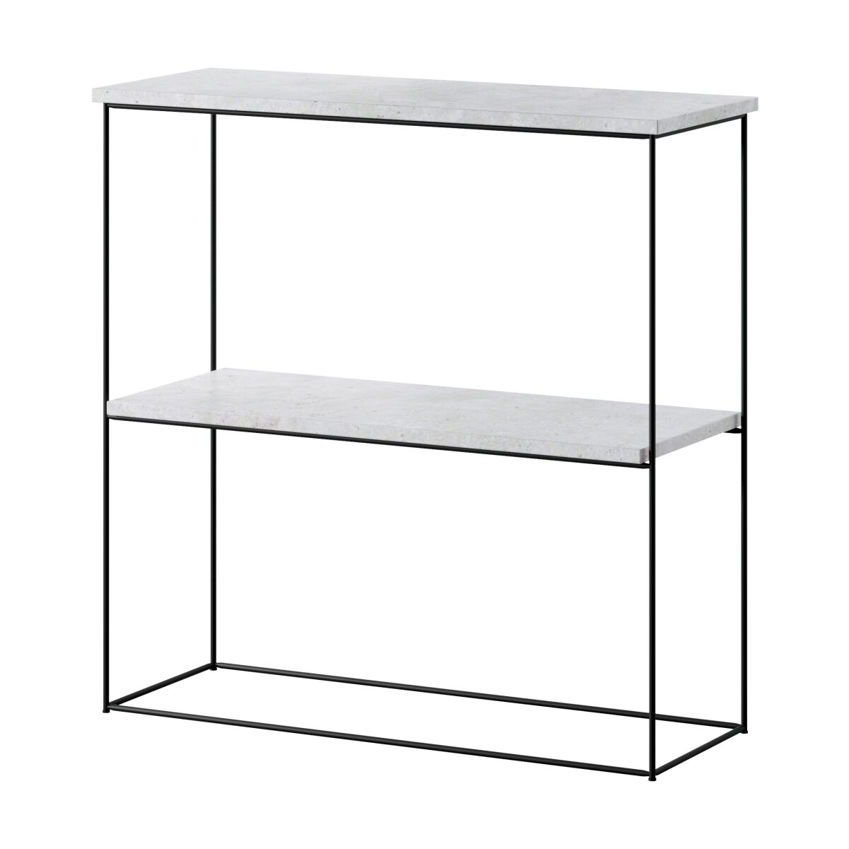 Moodne konsoollaud Toni traatjalgadega – Black + Beton