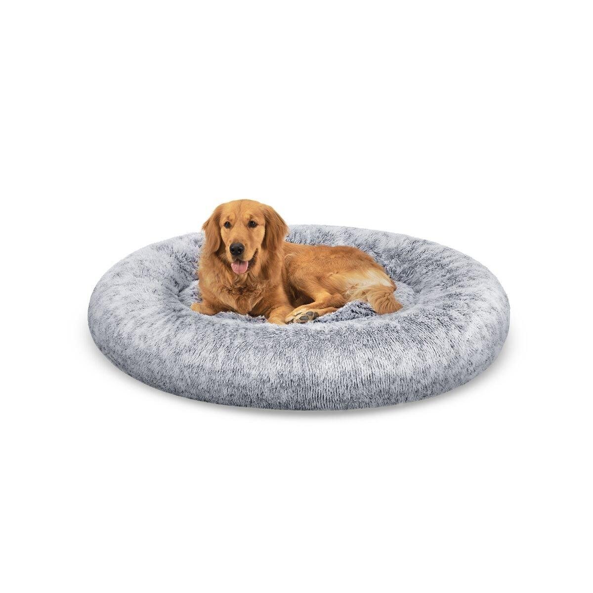 Plush Dog Bed Ø 120 cm Light Gray