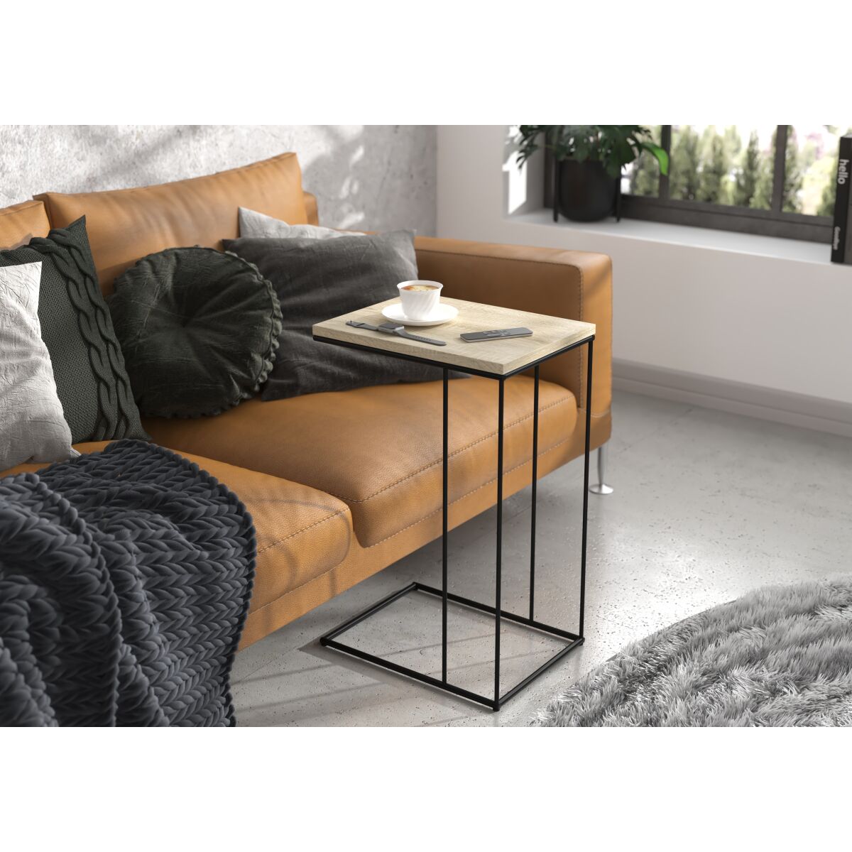 Moodne sülearvutilaud DRU kodukontorisse – Black + Sonoma