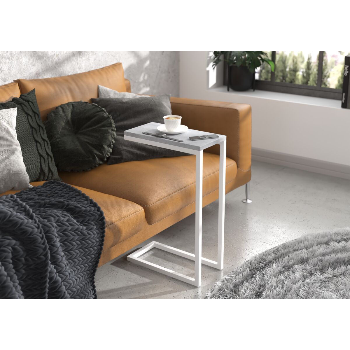Sülearvutilaud SPARK – Moodne ja Liigutatav Töökoht – White + Beton