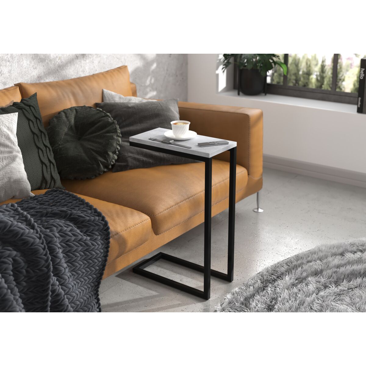 Sülearvutilaud SPARK – Moodne ja Liigutatav Töökoht – Black + Beton