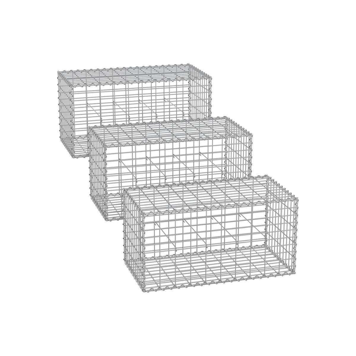 Hõbedane traadikorv 5 x 10 cm silmaga, komplektis 3 tk