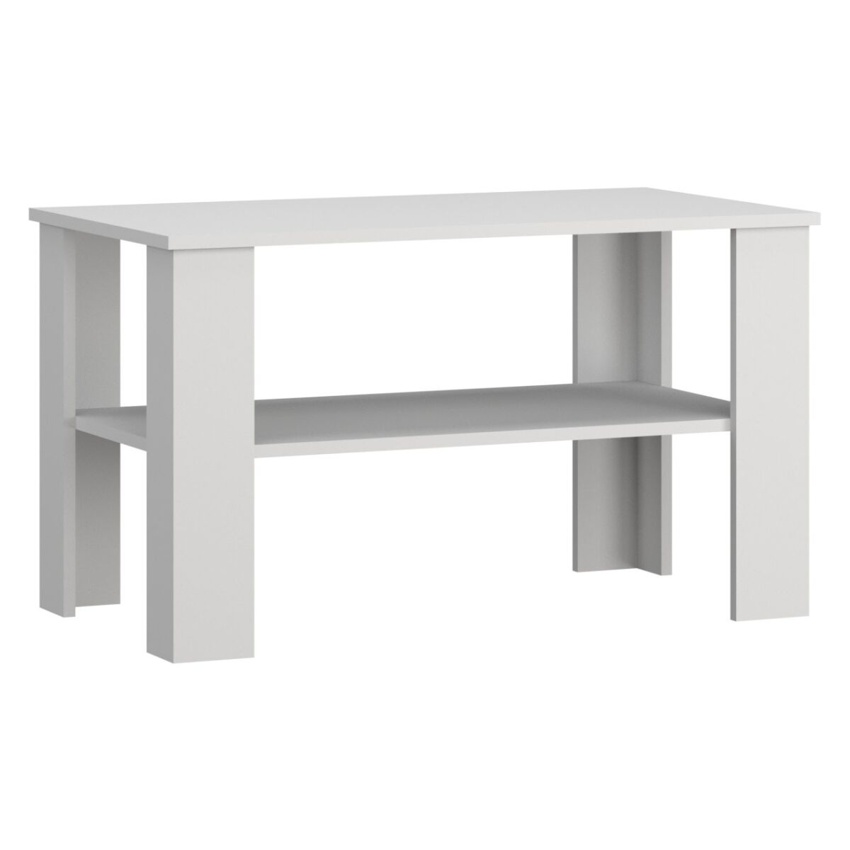 Frazio diivanilaud riiuliga, modernne stiil – White + White