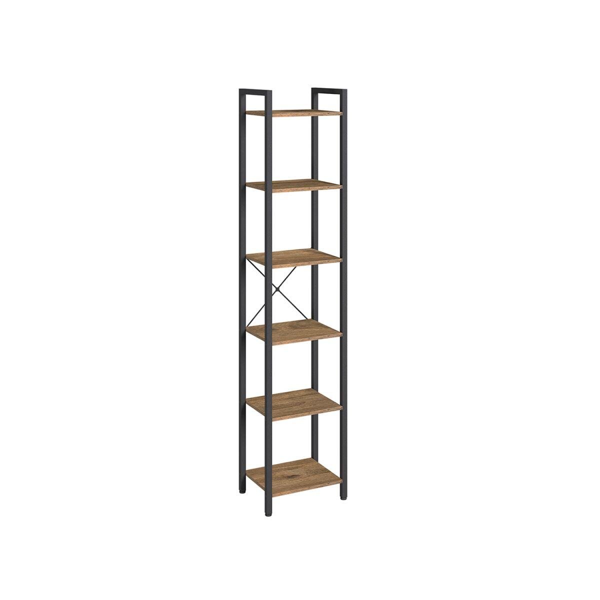 Shelf with 6 Levels, 30 x 40 x 187.5 cm, Vintage Brown-Black