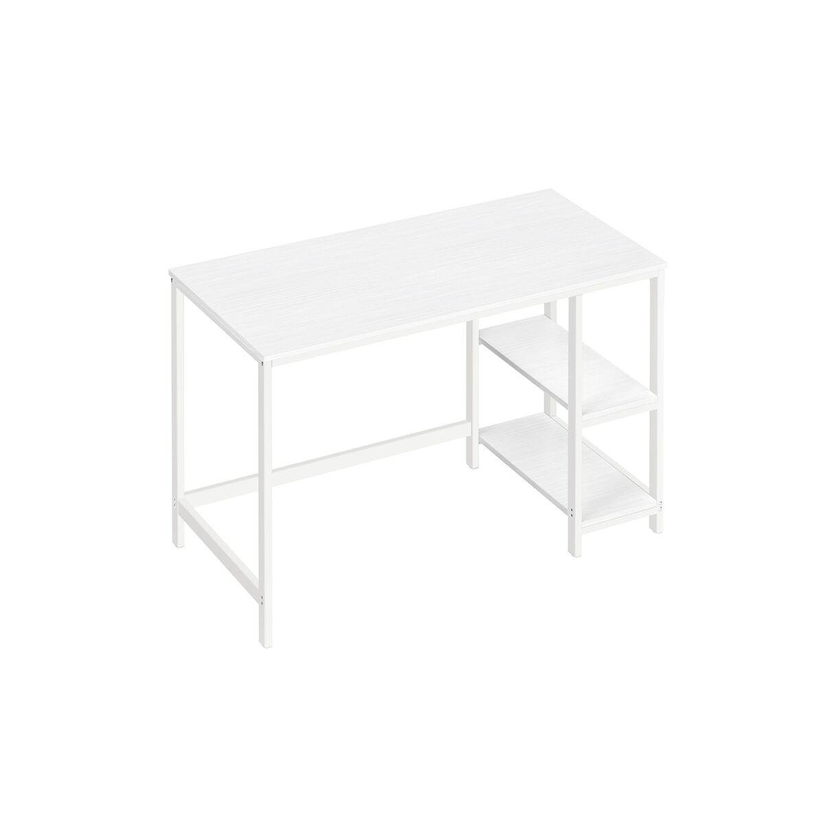 Modern Maple White Desk with 2 Shelves