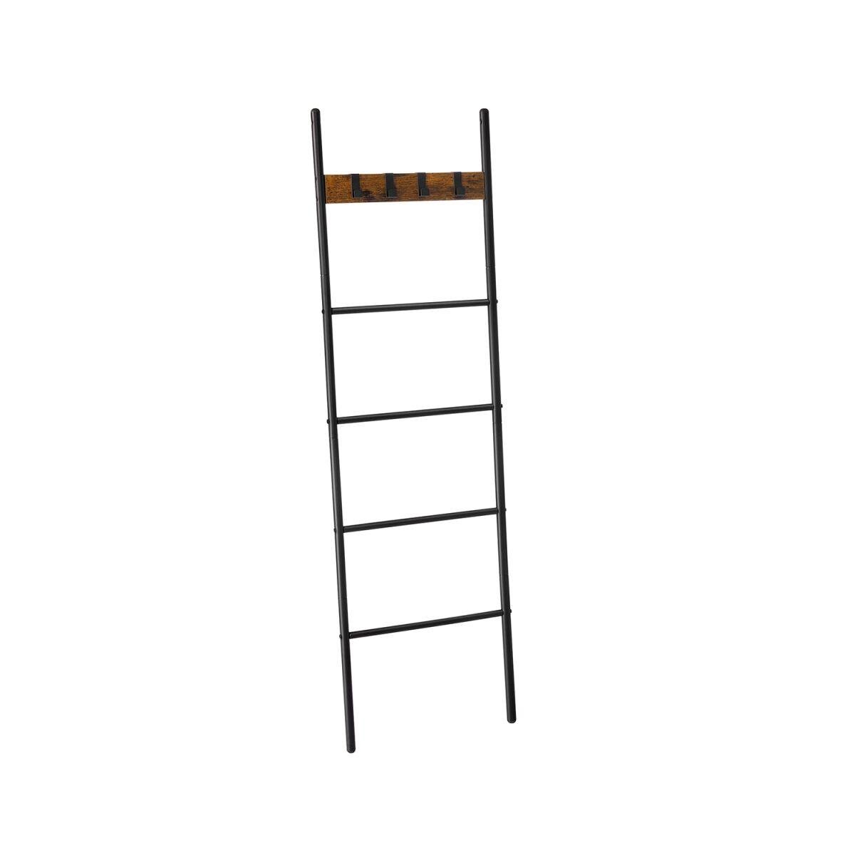 Industrial Style Towel Ladder with Hooks