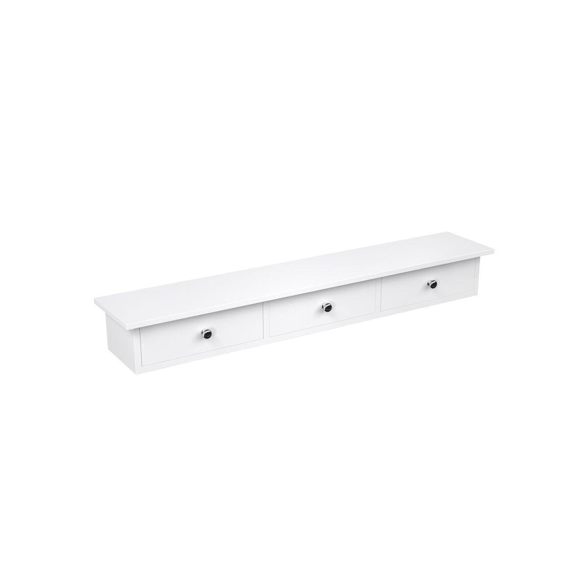 White Wall Shelf with Drawers