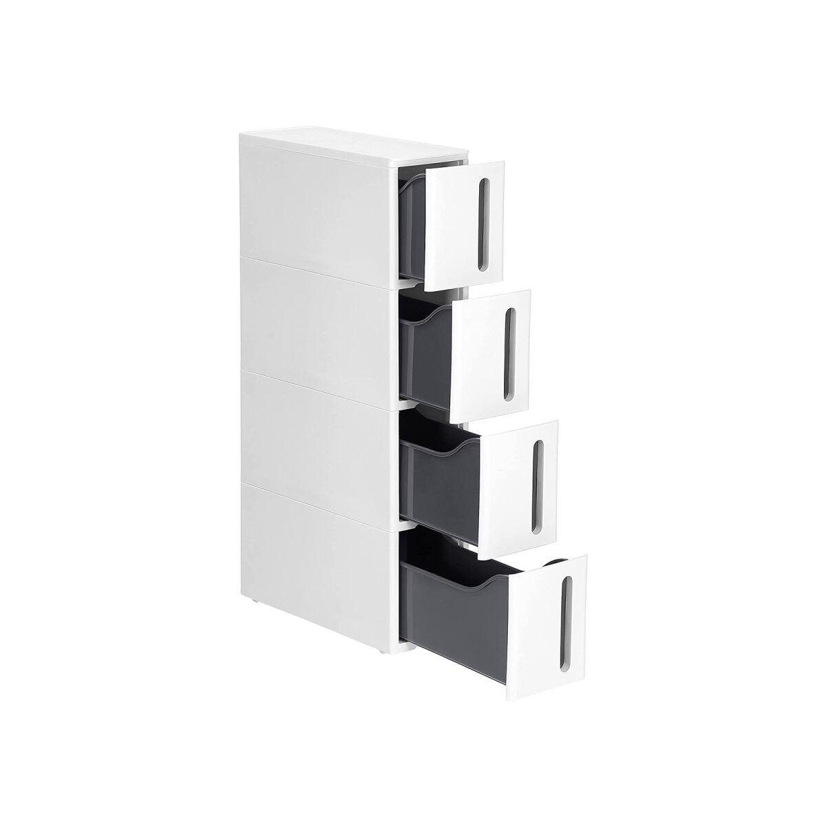 Niche Shelving Unit on Wheels, White-Gray