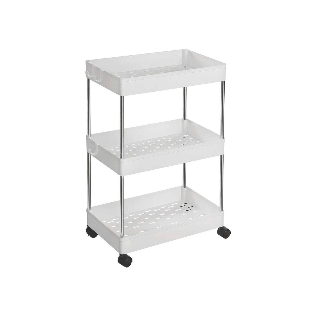 Three-Tier White Kitchen Cart