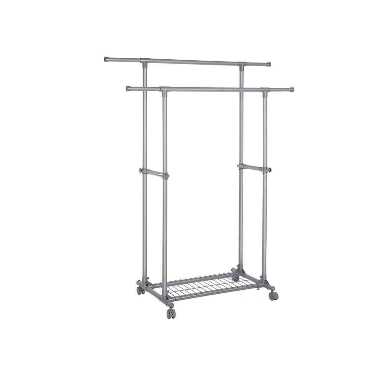 Rolling Clothes Rack in Gray