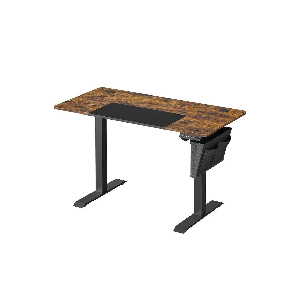 Height-Adjustable Desk in Vintage Brown-Black