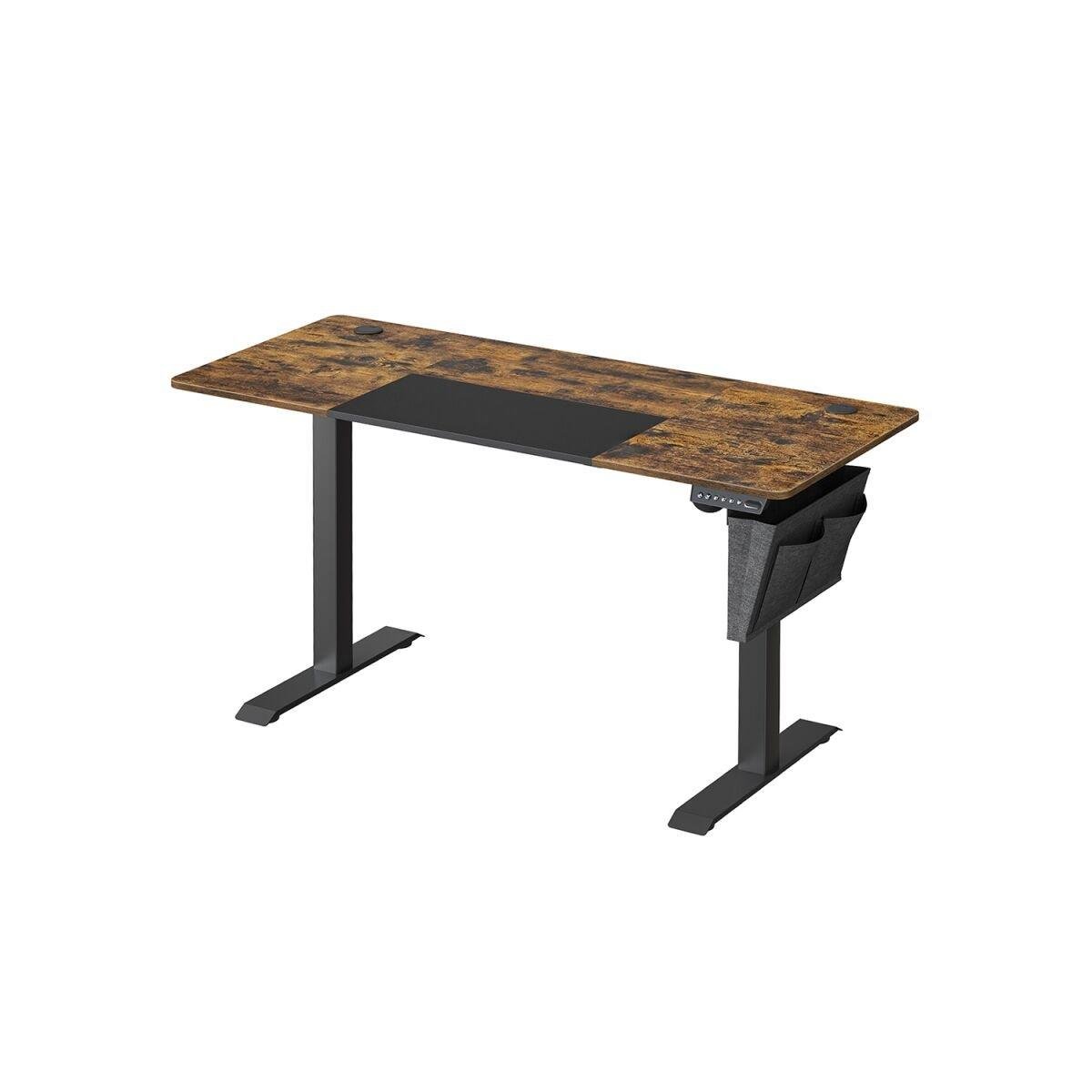 Height-Adjustable Desk in Vintage Brown-Black