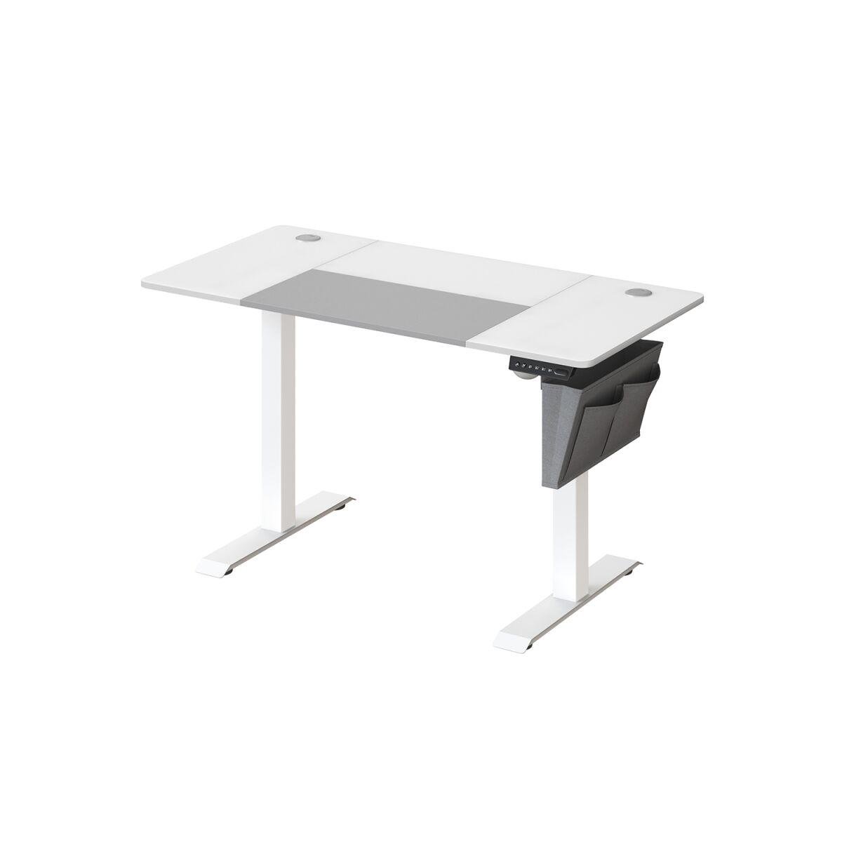 Electric Height-Adjustable Desk in Basic White and Dove Gray