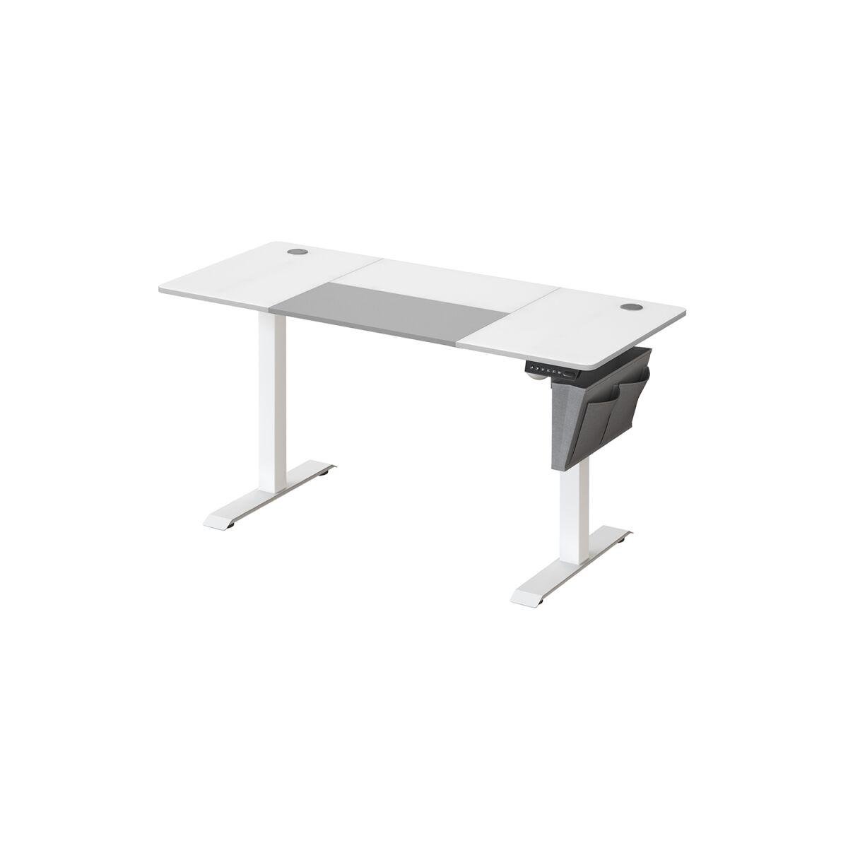 Electric Height-Adjustable Desk in Basic White and Dove Grey