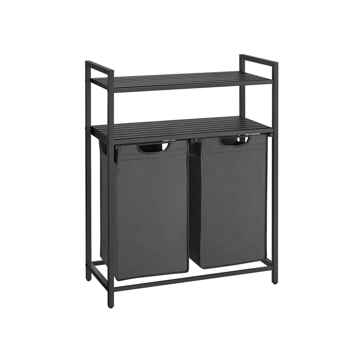 Pesusorteri komplekt, 2 x 46 L, 2 riiuliga, must-hall