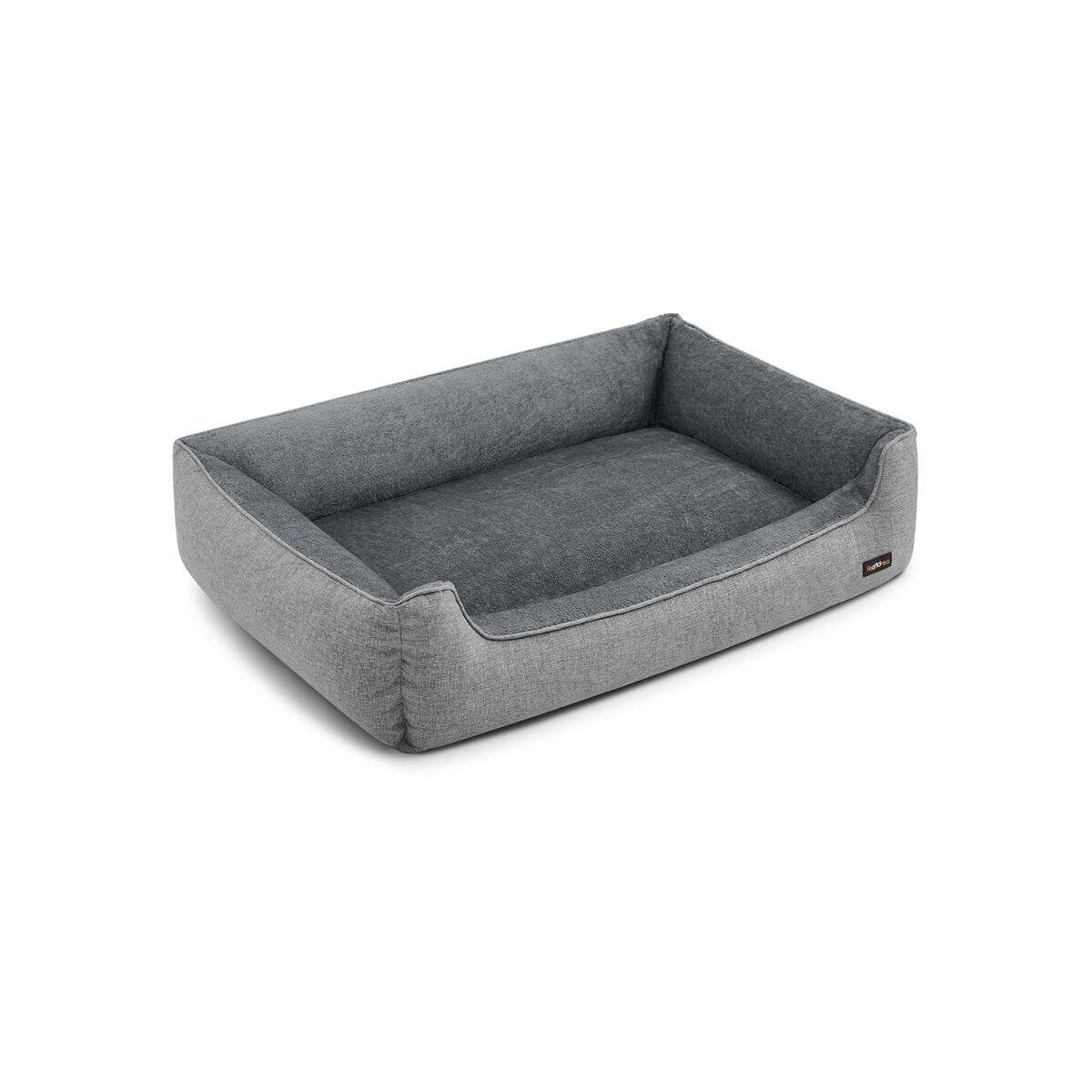 Elevated Edge Dog Bed, 120 x 90 x 30 cm, Light Gray