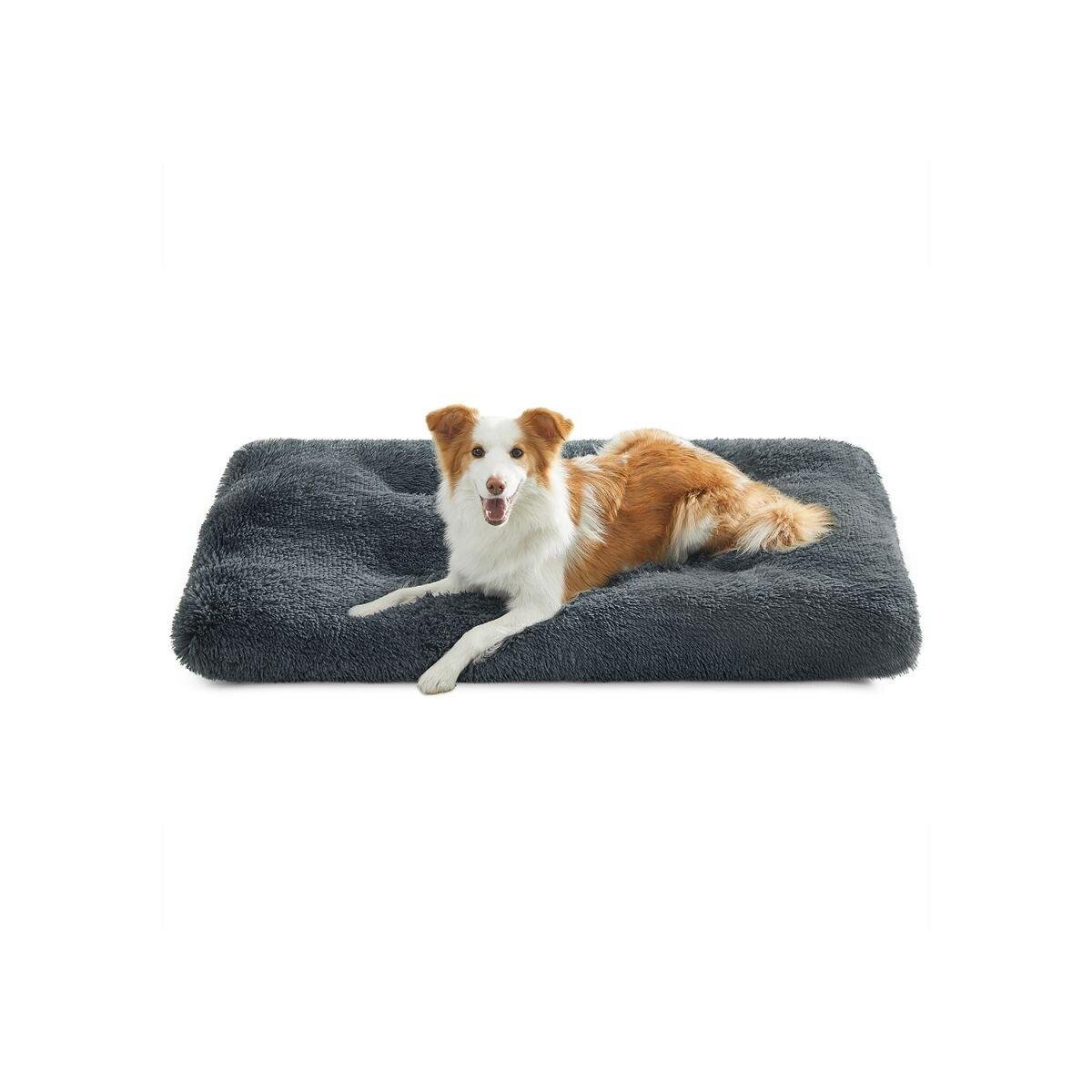 Plush Dog Bed 110 x 73 cm in Dark Grey