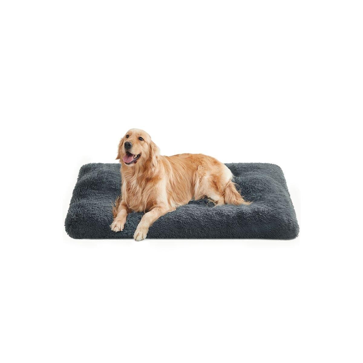 Plush Dog Bed 122 x 74 cm in Dark Grey