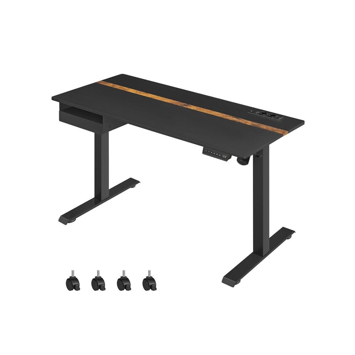 Height-Adjustable Desk 60 x 140 cm in Black