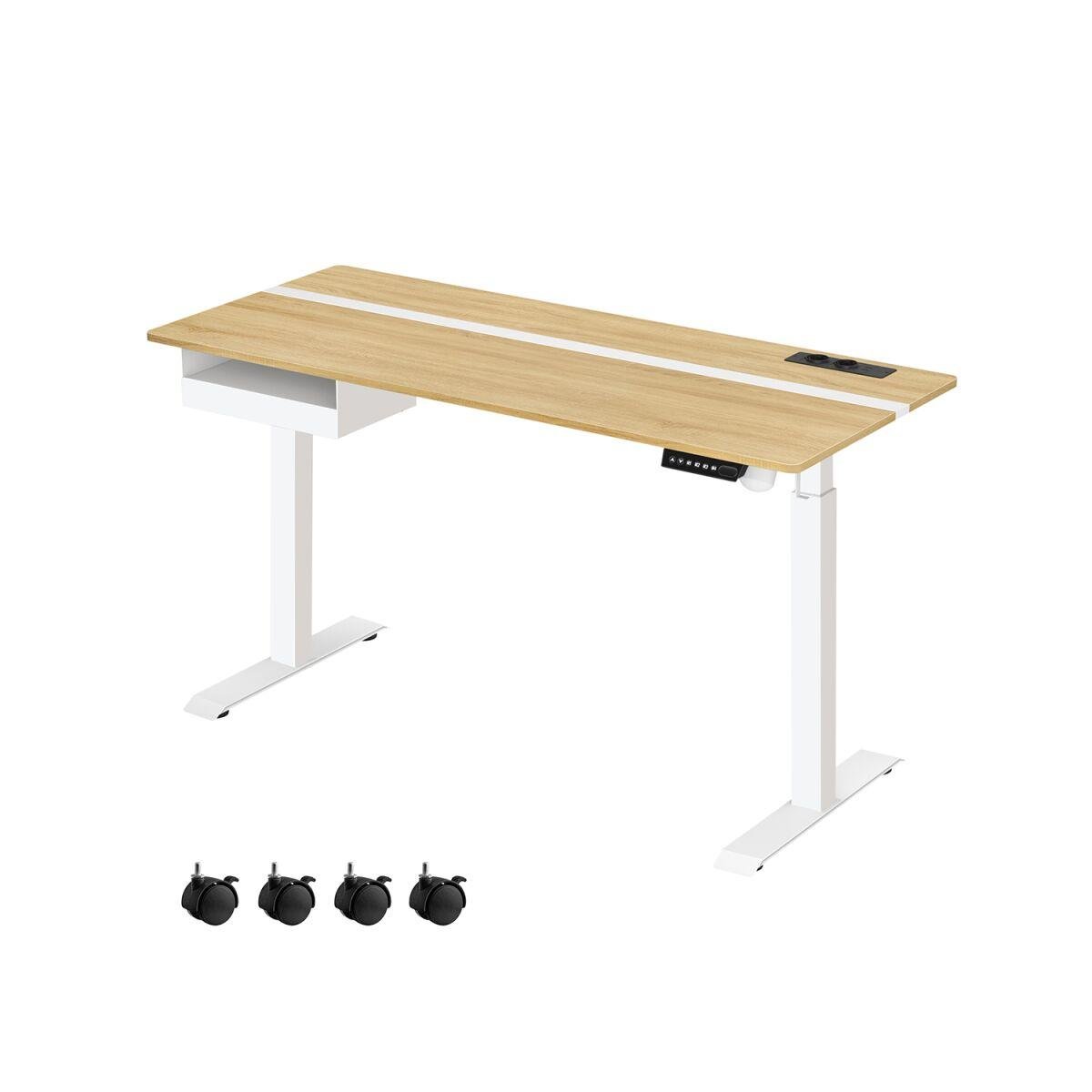 Desk with Outlets and Drawer 60 x 140 cm