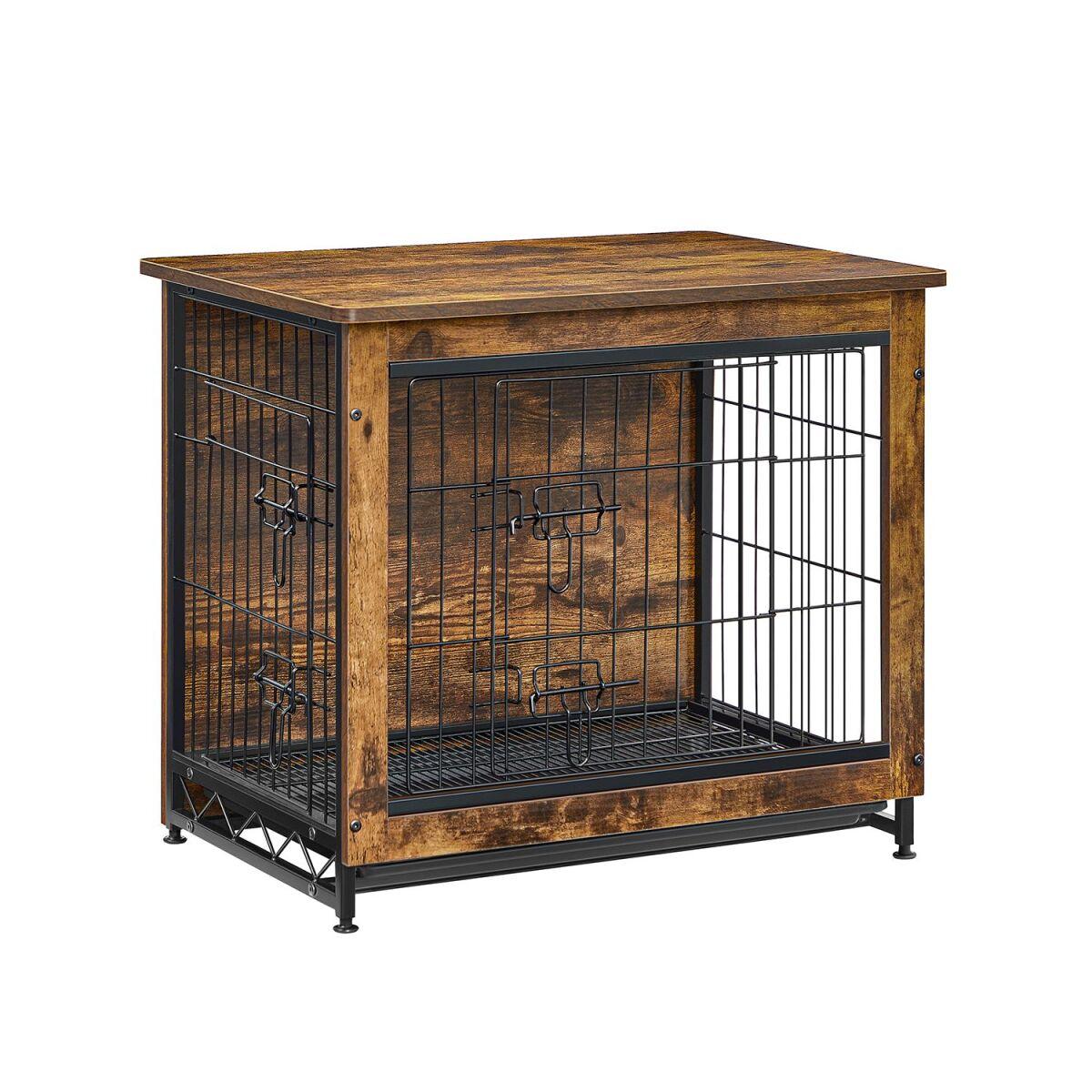 Vintage Brown Dog Crate for Dogs Up to 14 kg