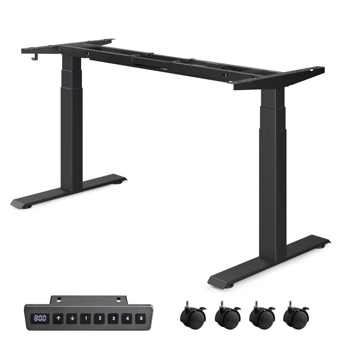 Electric Height-Adjustable Desk with Memory Function in Black