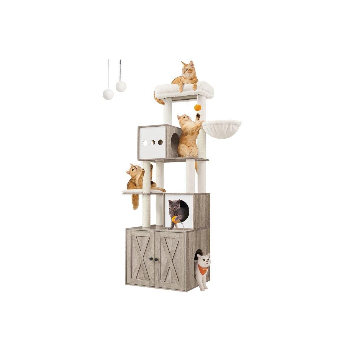 Cat Tree with Litter Box Cabinet