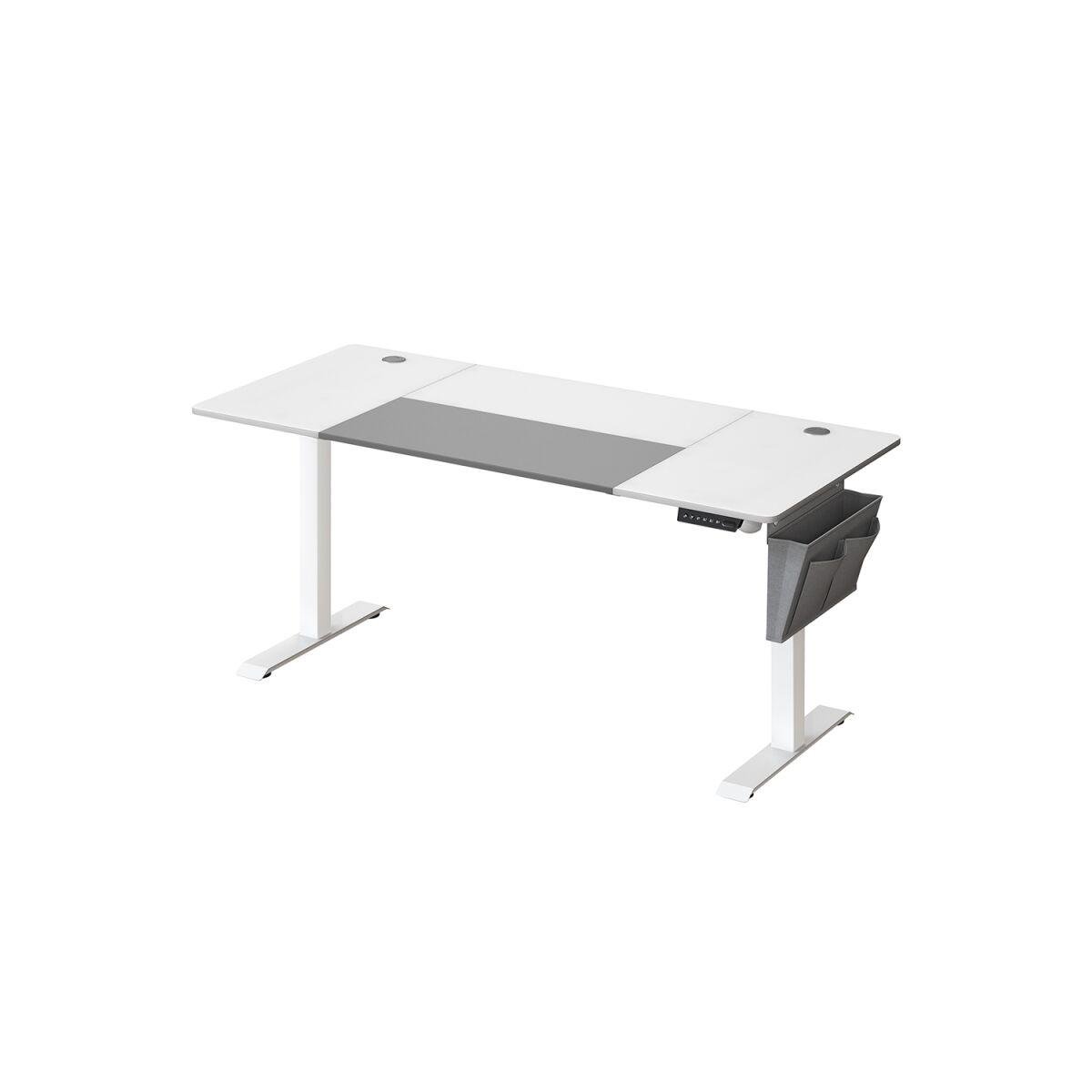 Height-Adjustable Electric Desk in Basic White and Dove Grey