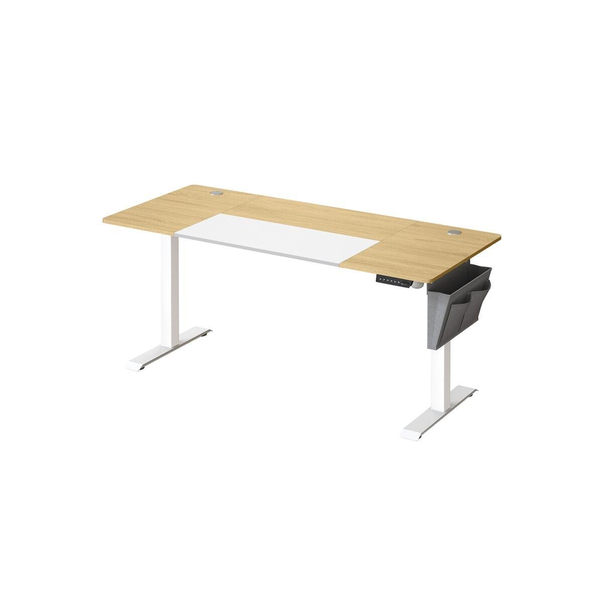 Electric Height-Adjustable Desk in Pastel Yellow and Basic White