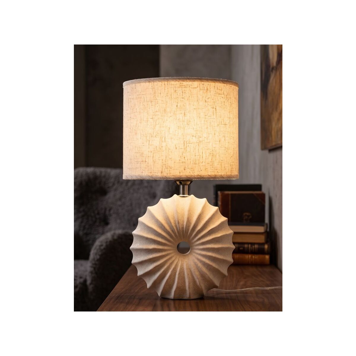 Anemone Moodne Keraamiline Laualamp Liivakarva 40cm