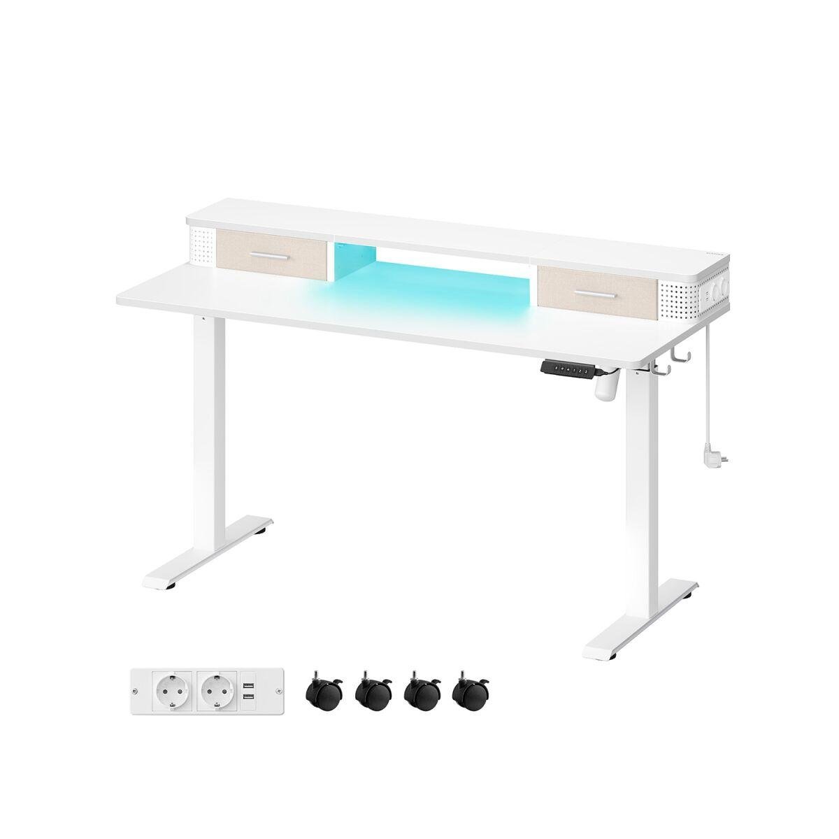 “Cloud White Height-Adjustable Electric Desk”