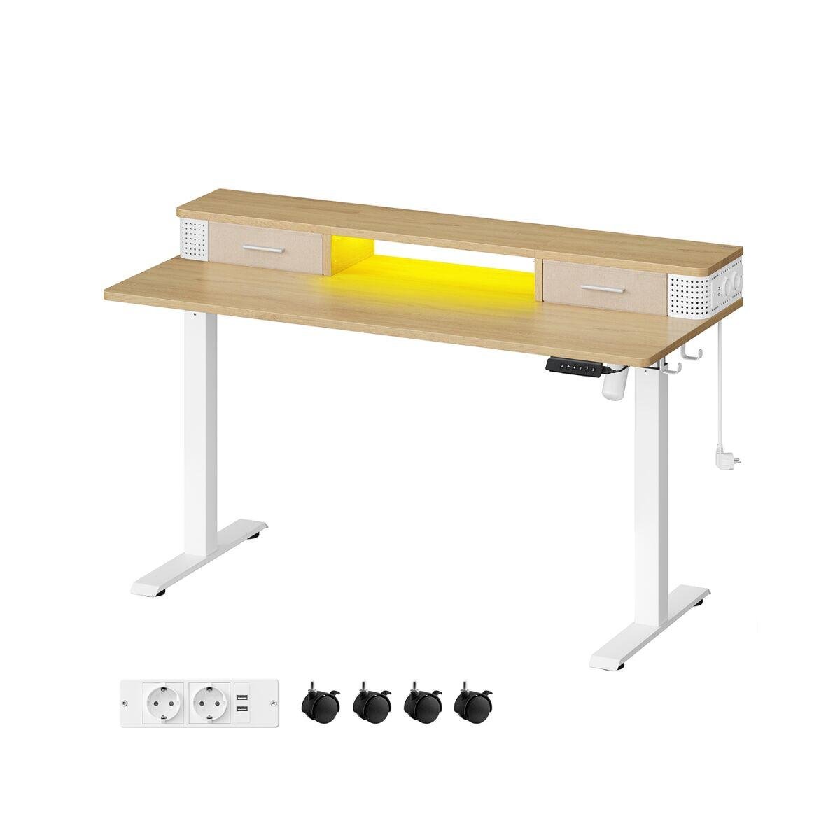 Electric Height-Adjustable Desk, 60 x 140 x (72-120) cm