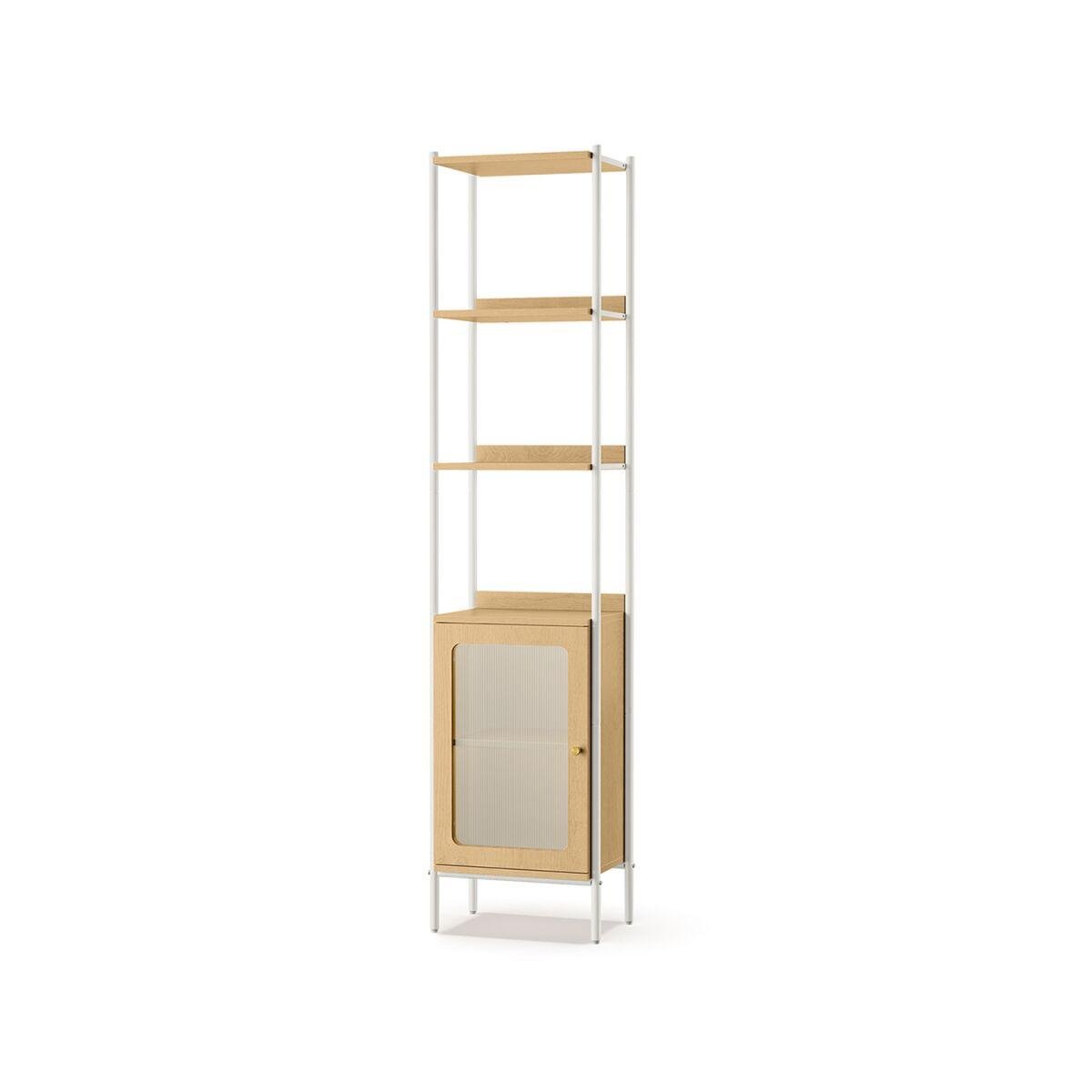 “Six-Tier Bookshelf with Polycarbonate Door”