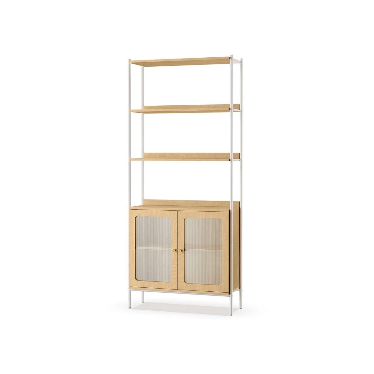 “Six-Tier Bookshelf with Metal Frame”