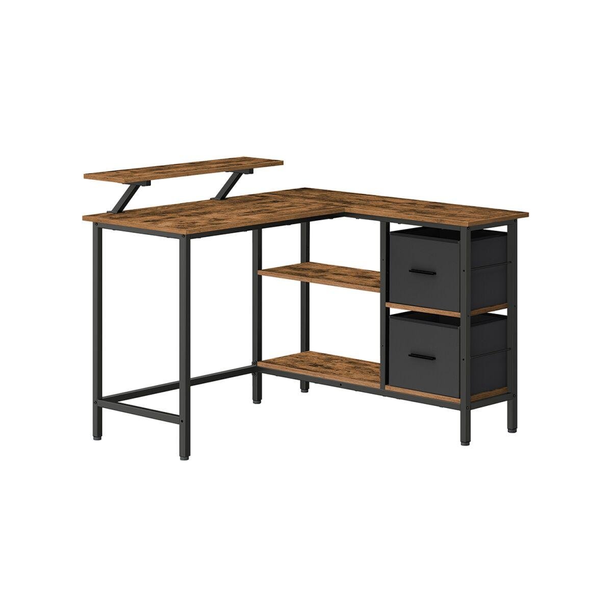 L-Shaped Desk with 2 Drawers 115 x 105 cm