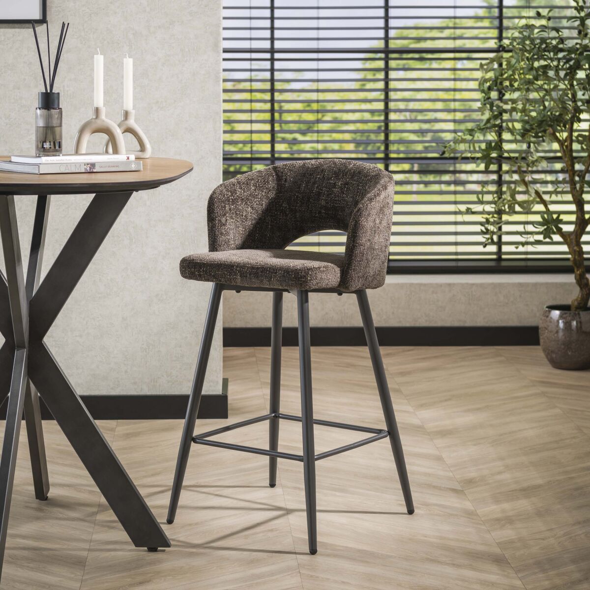 Bar chair Salon set of 2, stylish and practical – Cargo brown