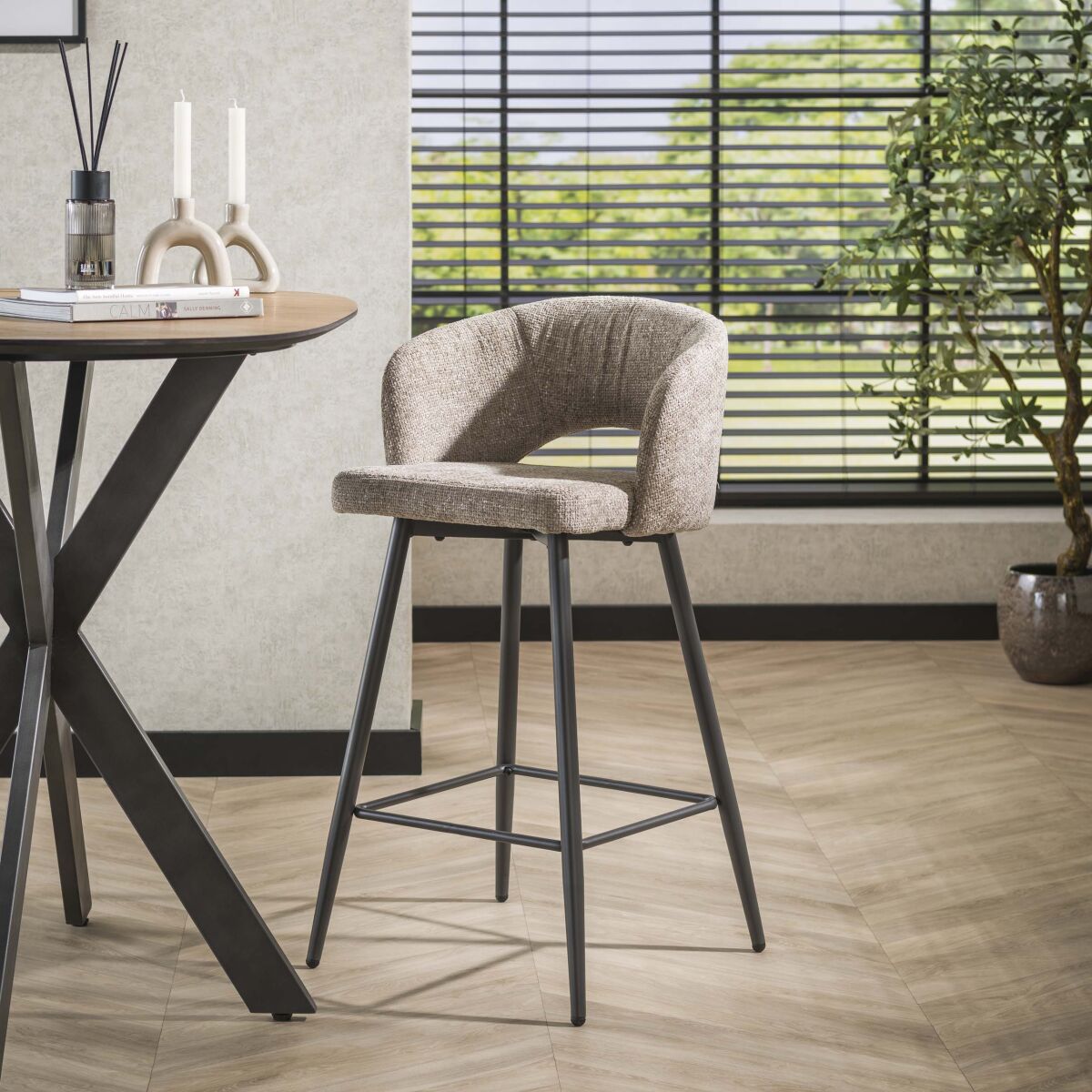 Bar chair Salon set of 2, stylish and practical – Cargo sand