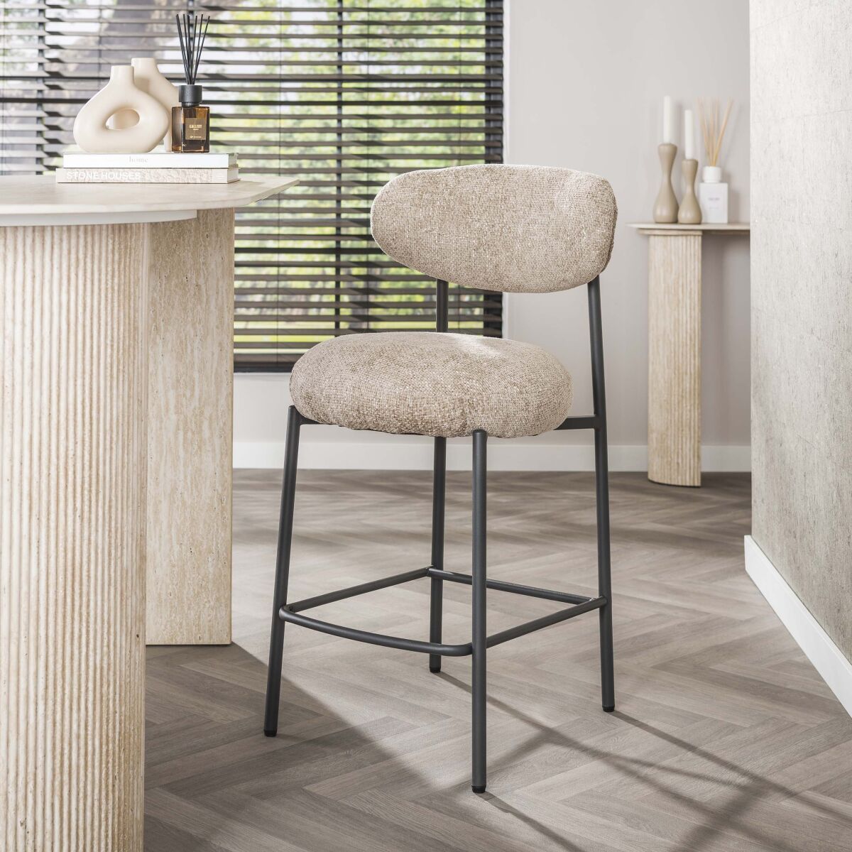 Bar chair Round 2-pack for kitchen or home – Cargo sand