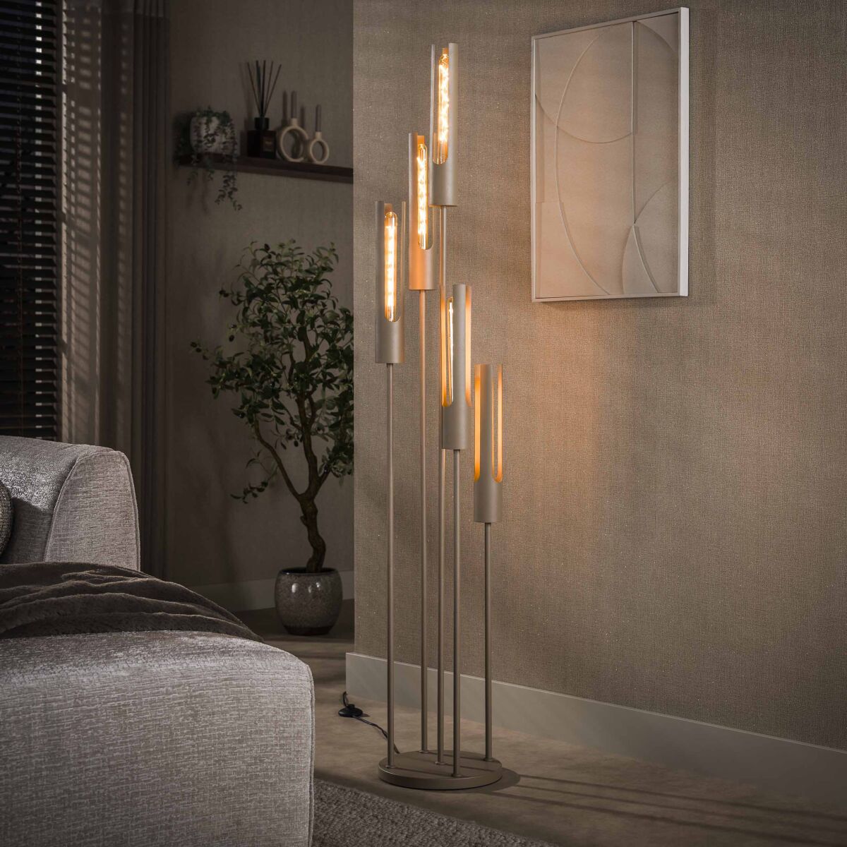 Tube astmeline 5-pirniga põrandalamp – Beige