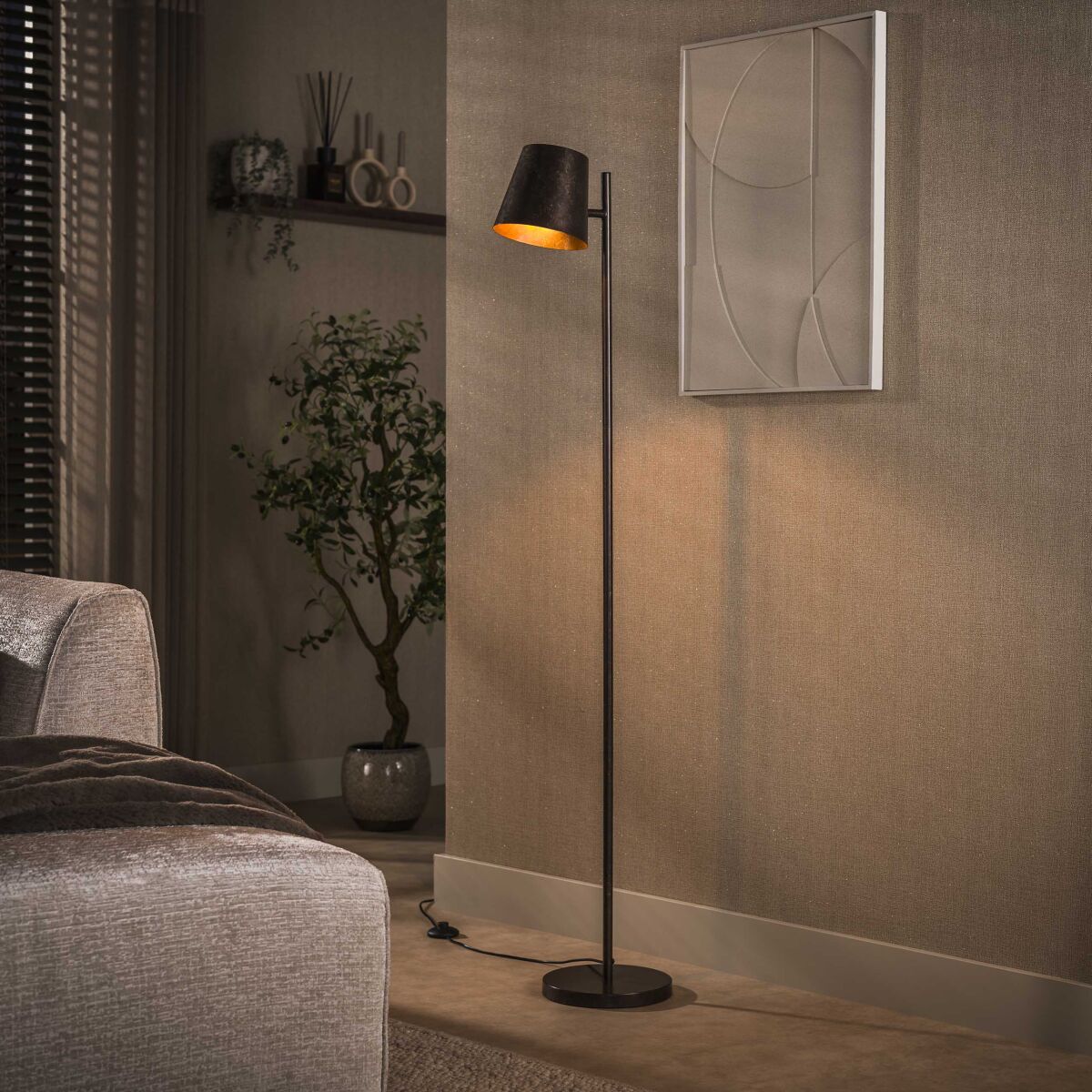 Moodne põrandalamp Flex 1-tulega, reguleeritav – Urban brown